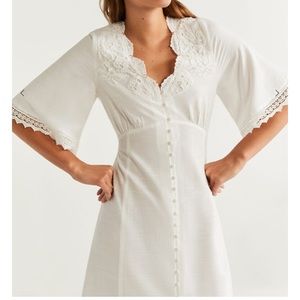 MANGO embroidered detail dress